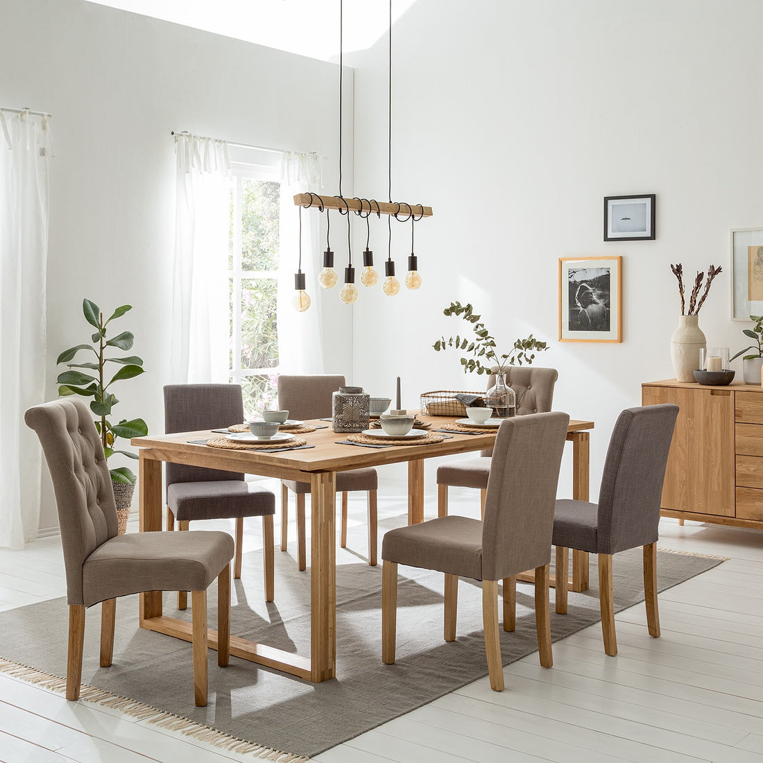 NordicStory Solid wood oak dining chairs