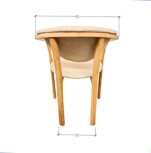 Pack of 2 or 4 Alexis Dining Chairs, Solid Oak Frame, Beige Upholstery | NordicStory