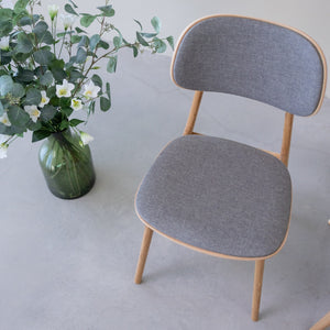 Pack of 2 or 4 Varde Dining Chairs, Solid Oak Wood Frame, Upholstery