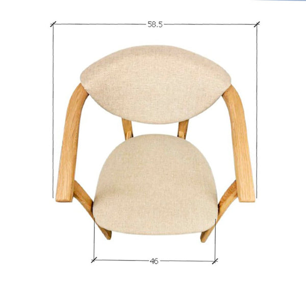 Pack of 2 or 4 Alexis Dining Chairs, Solid Oak Frame, Beige Upholstery | NordicStory