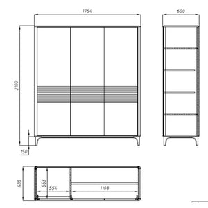 Oxford 4" solid oak wood closet for clothes