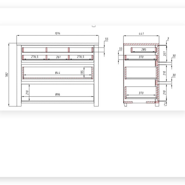 Solid oak chest of drawers