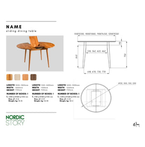 NordicStory Escandi 6 oak round extendable dining table in solid oak