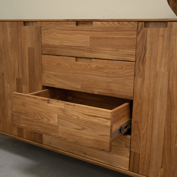 NordicStory Sideboard Chest of drawers in solid oak Escandi 3 160 x 45 x 84,5 cm.