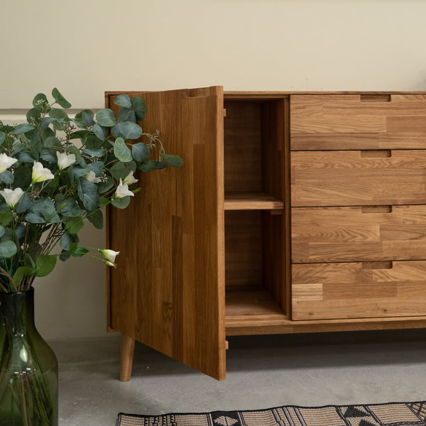 NordicStory Sideboard Chest of drawers in solid oak Escandi 3 160 x 45 x 84,5 cm.