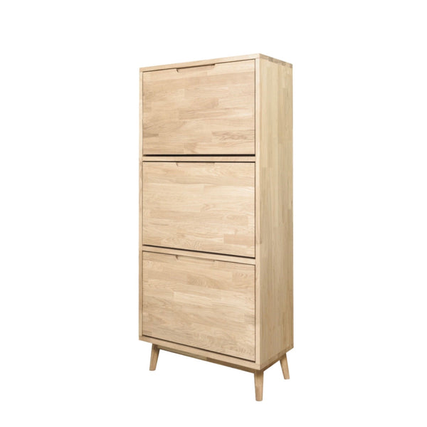 NordicStory Shoe rack in oak solid wood