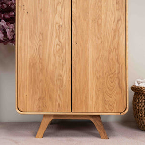 NordicStory Cabinet with 2 doors in solid oak Geneva, 60 x 45 x 200 cm.