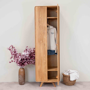 NordicStory Cabinet with 2 doors in solid oak Geneva, 60 x 45 x 200 cm.