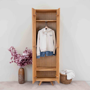NordicStory Cabinet with 2 doors in solid oak Geneva, 60 x 45 x 200 cm.