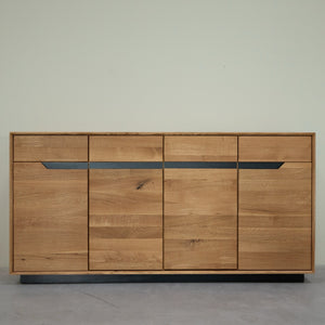 NordicStory Bremen oak solid wood sideboard, 180 x 42 x 90 cm.