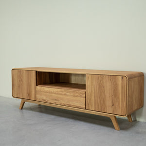 NordicStory TV stand in solid oak Geneva 2, 180 x 45 x 55 cm.