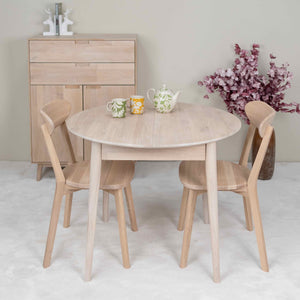 NordicStory Set Escandi 3 solid wood table and two chairs ISKU