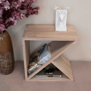 Side table, bedside table in solid oak wood Denmark