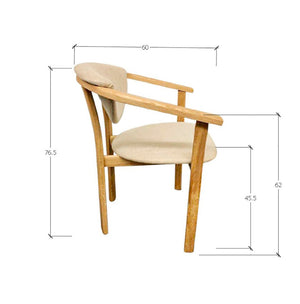 Pack of 2 or 4 Alexis Dining Chairs, Solid Oak Frame, Beige Upholstery | NordicStory