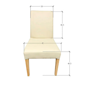 Pack of 2 or 4 Malaga Dining Chairs, Solid Oak Wood Frame, Beige Upholstery | NordicStory