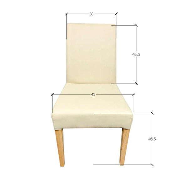 Pack of 2 or 4 Malaga Dining Chairs, Solid Oak Wood Frame, Beige Upholstery | NordicStory