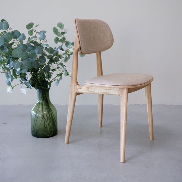 Pack of 2 or 4 Varde Dining Chairs, Solid Oak Wood Frame, Upholstery