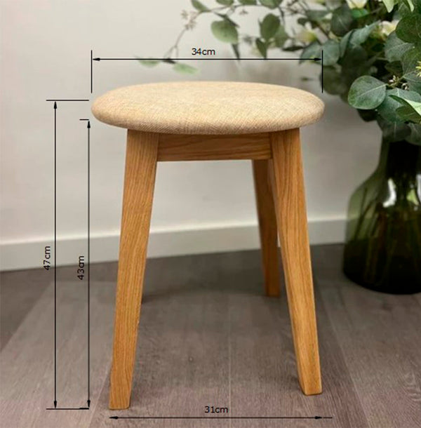 Pack of 2 or 4 Diana Solid Wood Dining Stools, upholstered | NordicStory