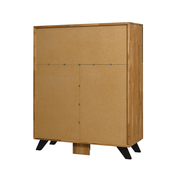 NordicStory Chest of drawers solid oak dresser with black metal legs Moritz