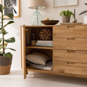 NordicStory Sideboard Chest of drawers in oak solid wood
