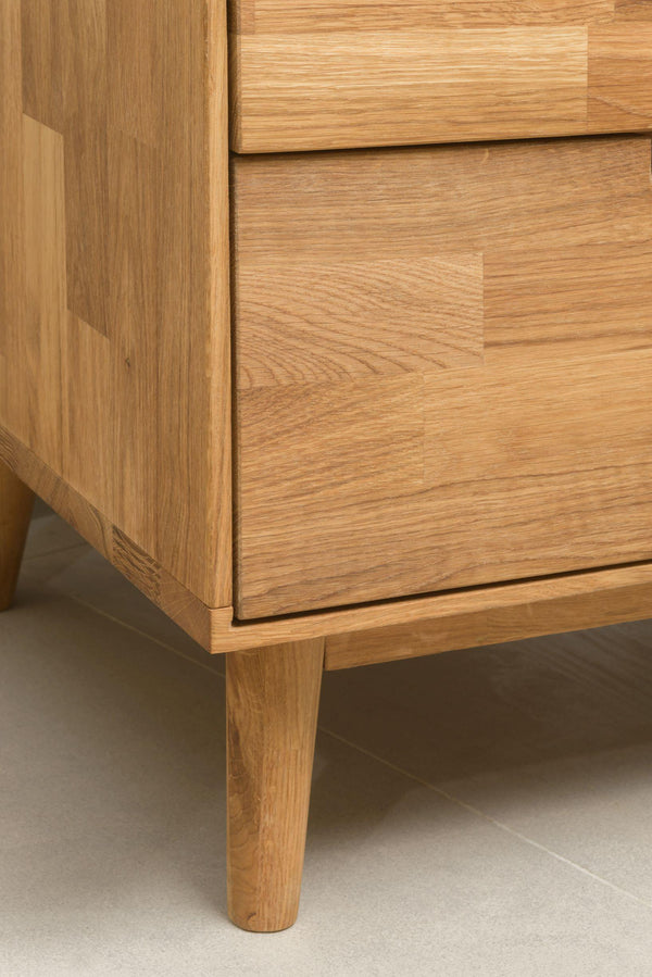 NordicStory Nordic Oak Solid Wood Glass Display Cabinet Nordic Retro