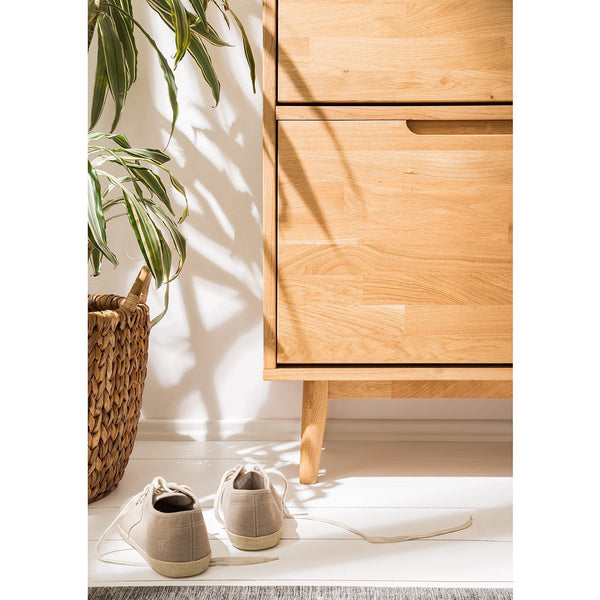 NordicStory Solid oak shoe rack Scandinavian nordic shoe cabinet