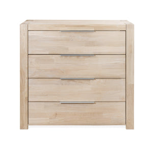 Chest of 4 drawers in solid oak wood Scandinavian style