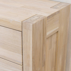 Chest of 4 drawers in solid oak wood Scandinavian style