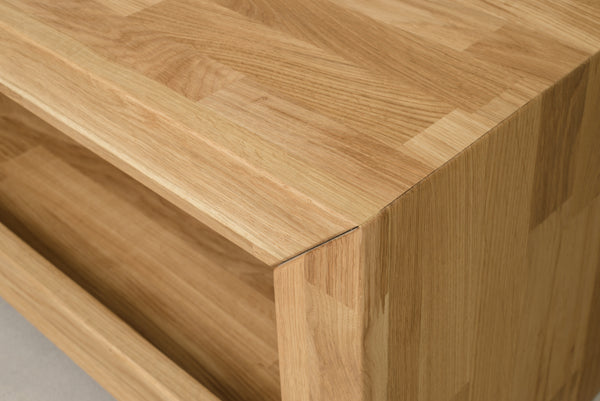 NordicStory TV table sideboard chest of drawers living room solid wood oak 100 natural bleached