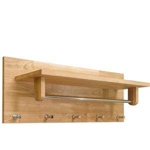 NordicStory Wall coat rack in solid oak wood