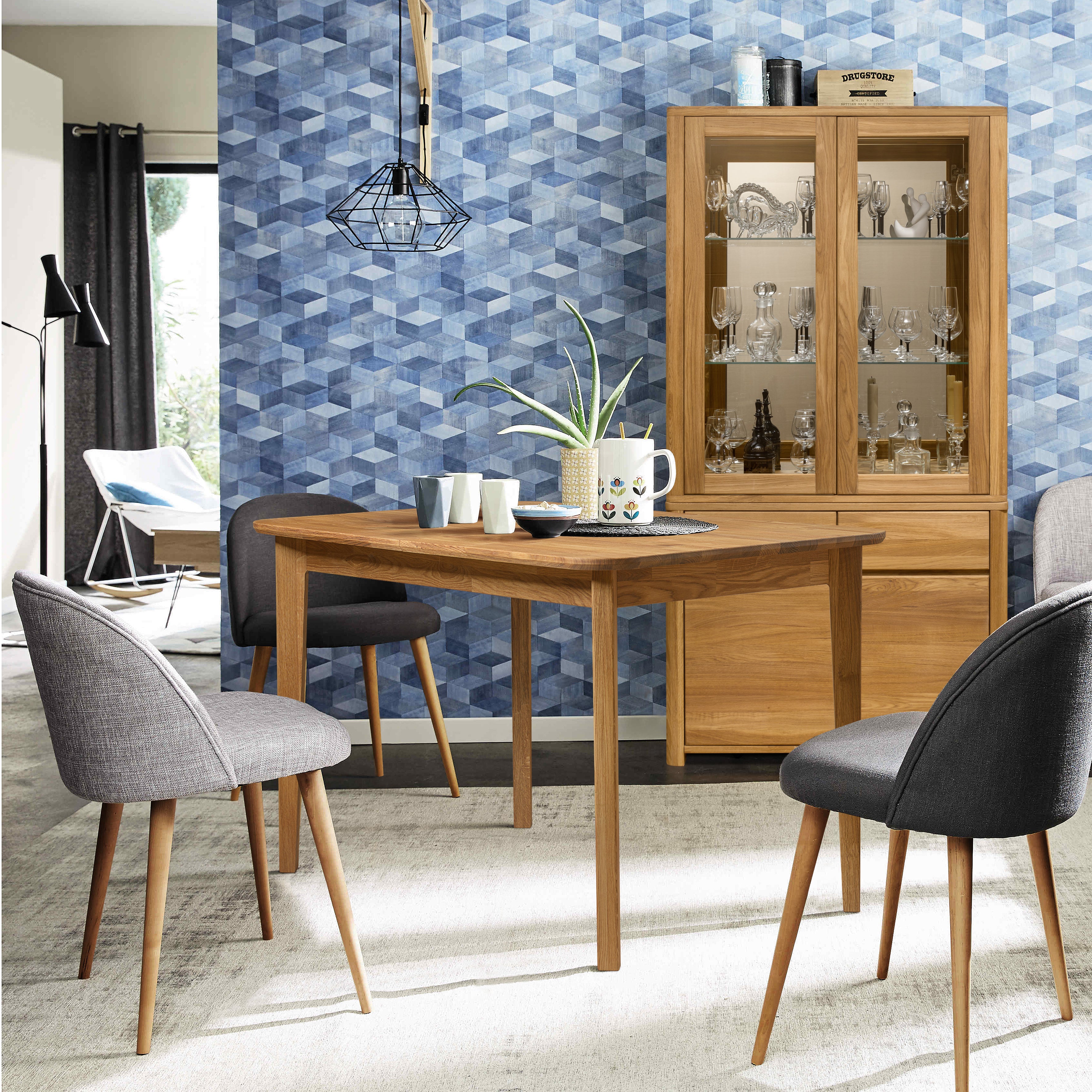 NordicStory Solid Wood Furniture Oak Dining Table