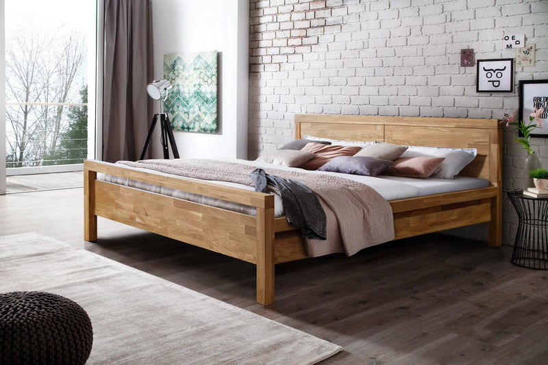 NordicStory Scandinavian solid oak bedroom bed