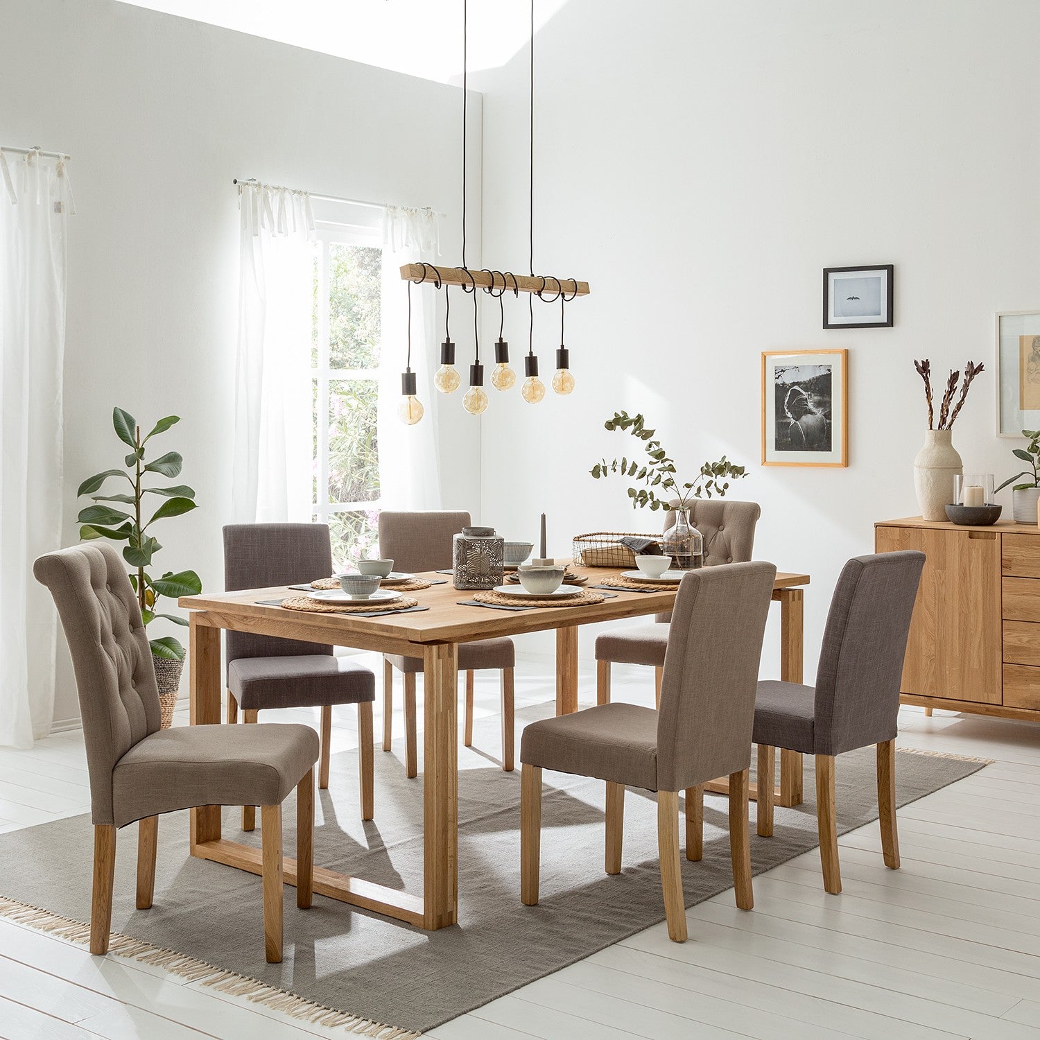 NordicStory Solid wood oak dining chairs