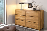 NordicStory wooden chest of drawers, oak sideboard