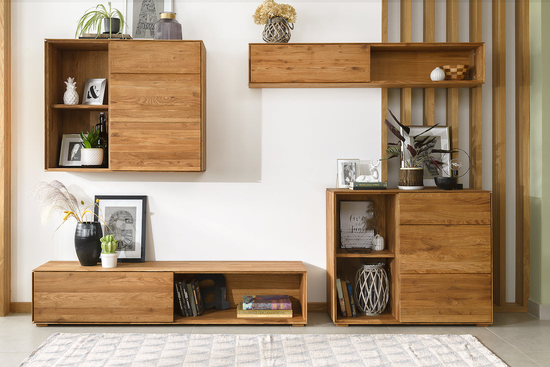 NordicStory, solid wood furniture, oak, floating closet, furniture, living room, bedroom, extendable table, dining table, tv stand, sideboard, console table