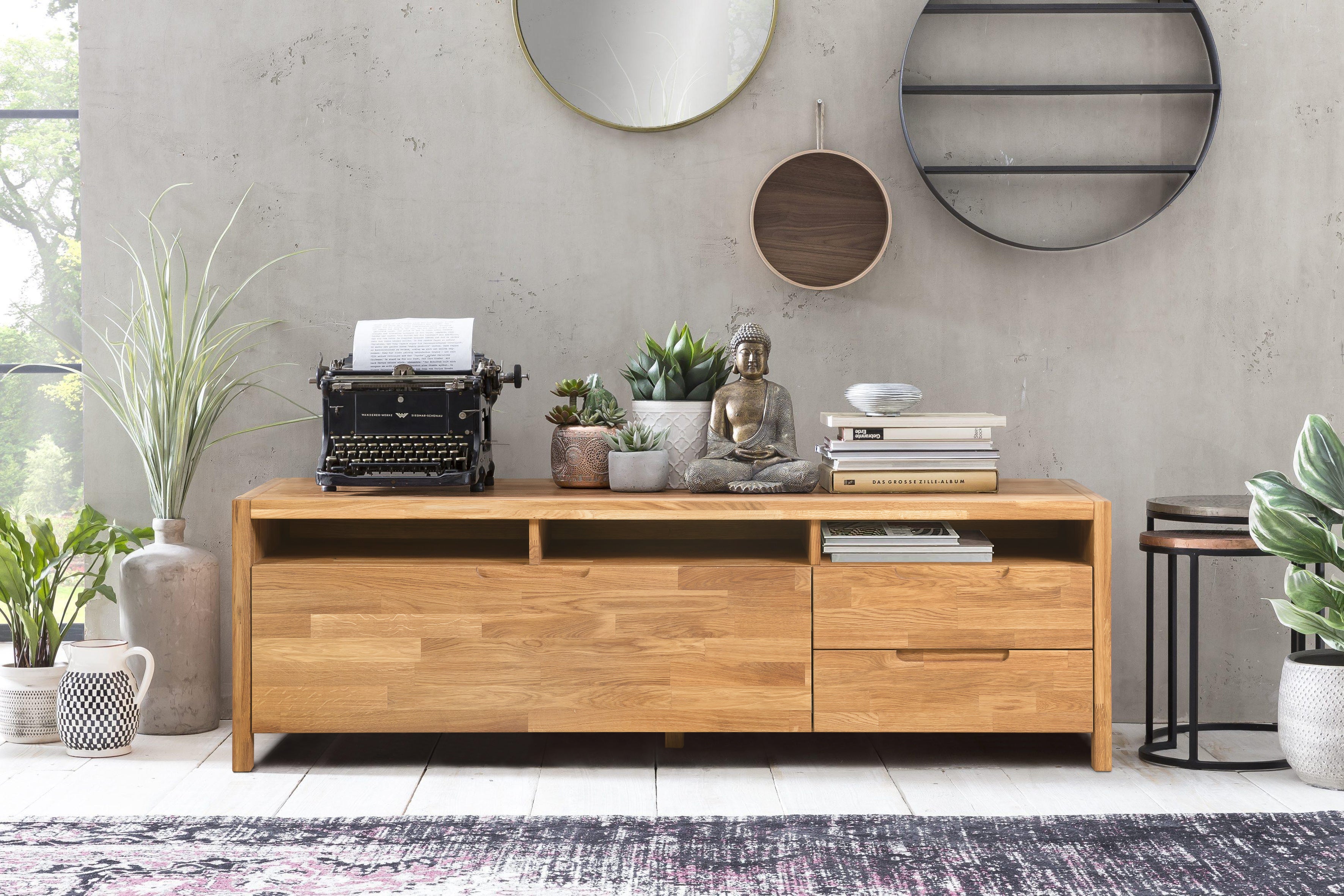 TV cabinet in solid oak wood