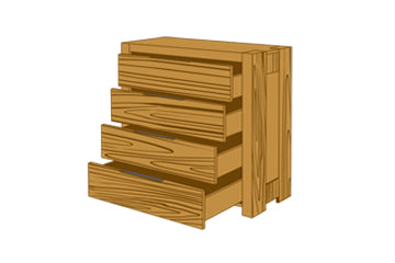 Solid wood chests of drawers