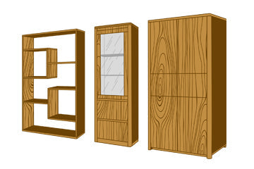 NordicStory, LoftStory, Wardrobe, Bookcase, Bookcase in solid wood oak