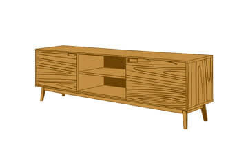 NordicStory, LoftStory, Solid wood oak TV cabinet