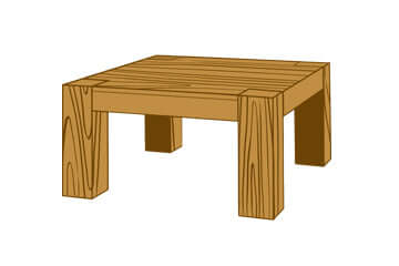 Coffee tables in solid oak wood