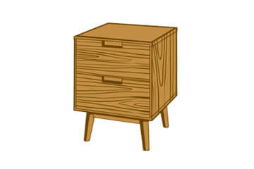 Bedside tables in solid oak wood