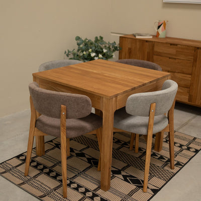 Pack of 2 or 4 Claus Solid Oak Dining Chairs, Gray or Brown upholstery | VESKOR