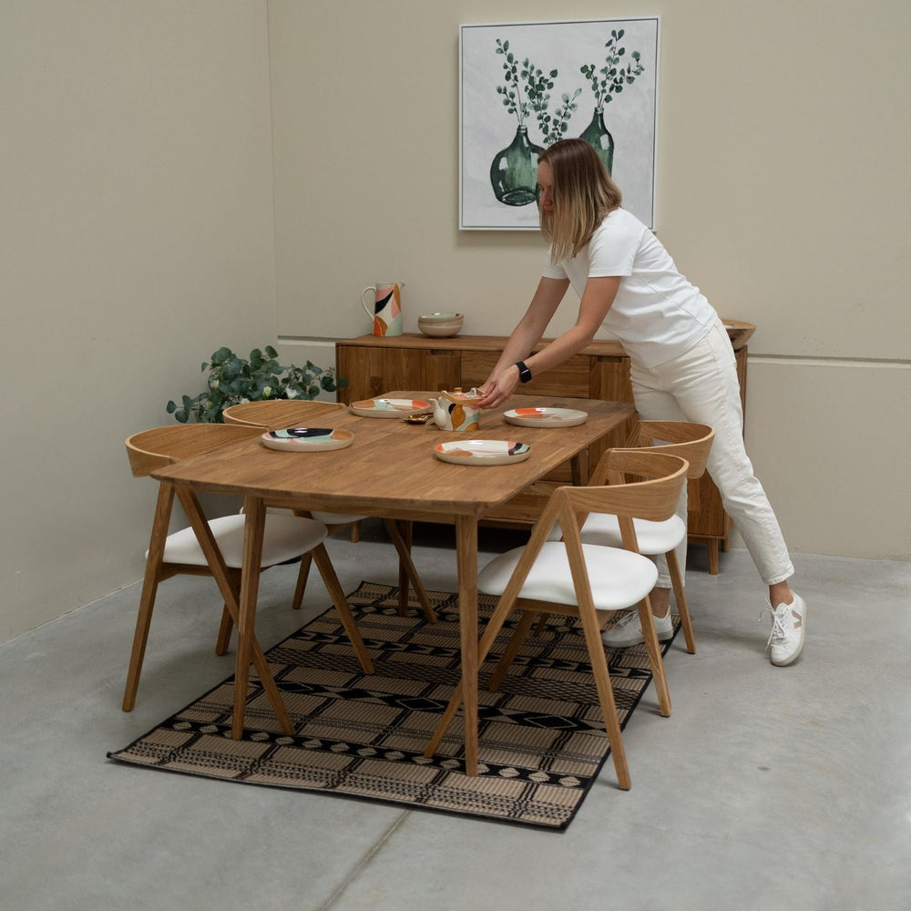 Pack of 2 or 4 Oscar Solid Oak Dining Chairs, upholstered | VESKOR