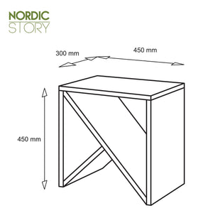 Side table, solid oak bedside table Denmark, 45 x 30 x 45 cm. | NordicStory