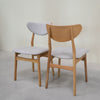 Pack of 2 or 4 Maxwell Solid Oak Dining Chairs, upholstered in Grey | VESKOR