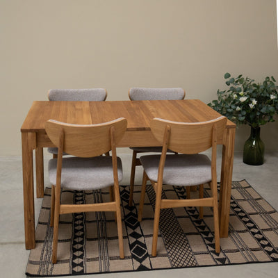 Pack of 2 or 4 Maxwell Solid Oak Dining Chairs, upholstered in Grey | VESKOR
