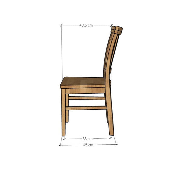 Pack of 2 or 4 Solid Oak Dining Chairs Provance | VESKOR