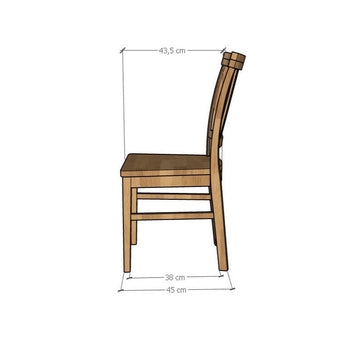 Pack of 2 or 4 Solid Oak Dining Chairs Provance | VESKOR