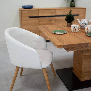 Solid oak armchair Ana with upholstery | VESKOR