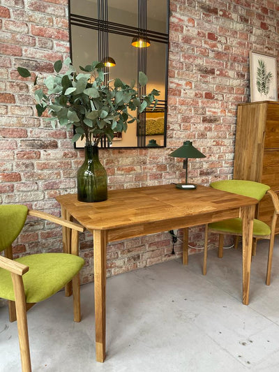 Pack of 2 or 4 Alexis Dining Chairs, Solid Oak Wood Frame, Upholstered in Green Life Color | NordicStory